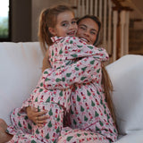 Cowboy Christmas Pink Stripe Pajama Set