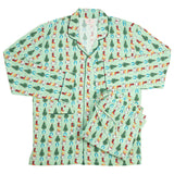 Cowboy Christmas Green Stripe Men's Pajamas