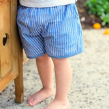 Blue Striped Tucker Shorts-FINAL SALE