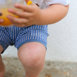 Blue Striped Tucker Shorts-FINAL SALE