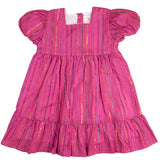 Hot Pink Puff Sleeve Dress with Lurex