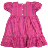 Hot Pink Puff Sleeve Dress with Lurex