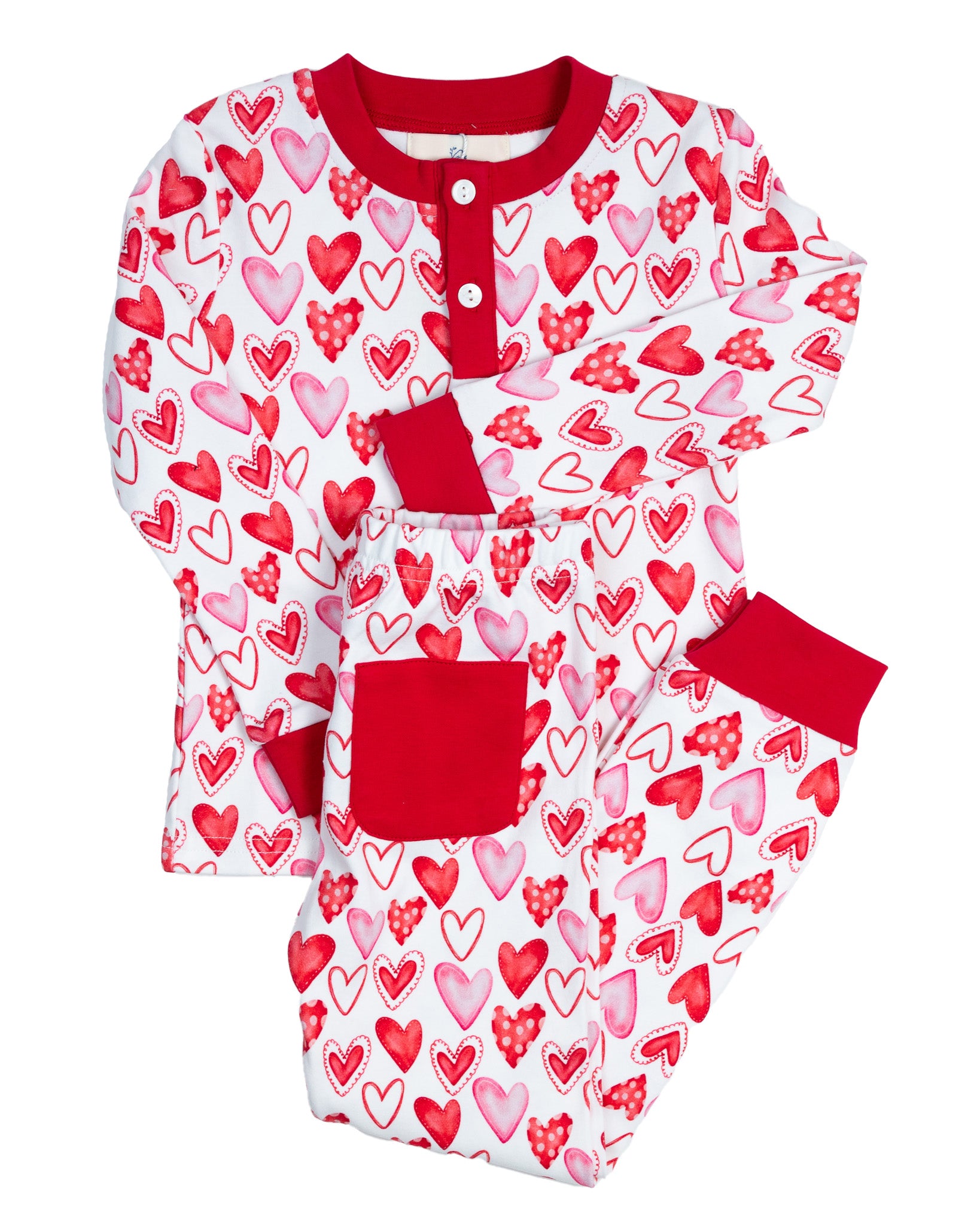 Whimsical Hearts Pajama Set- FINAL SALE