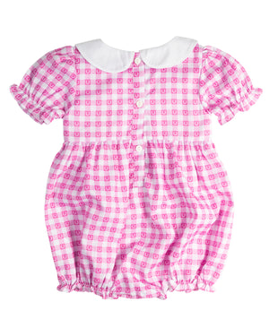 Lucky Strides Smocked Pink Horse Bubble