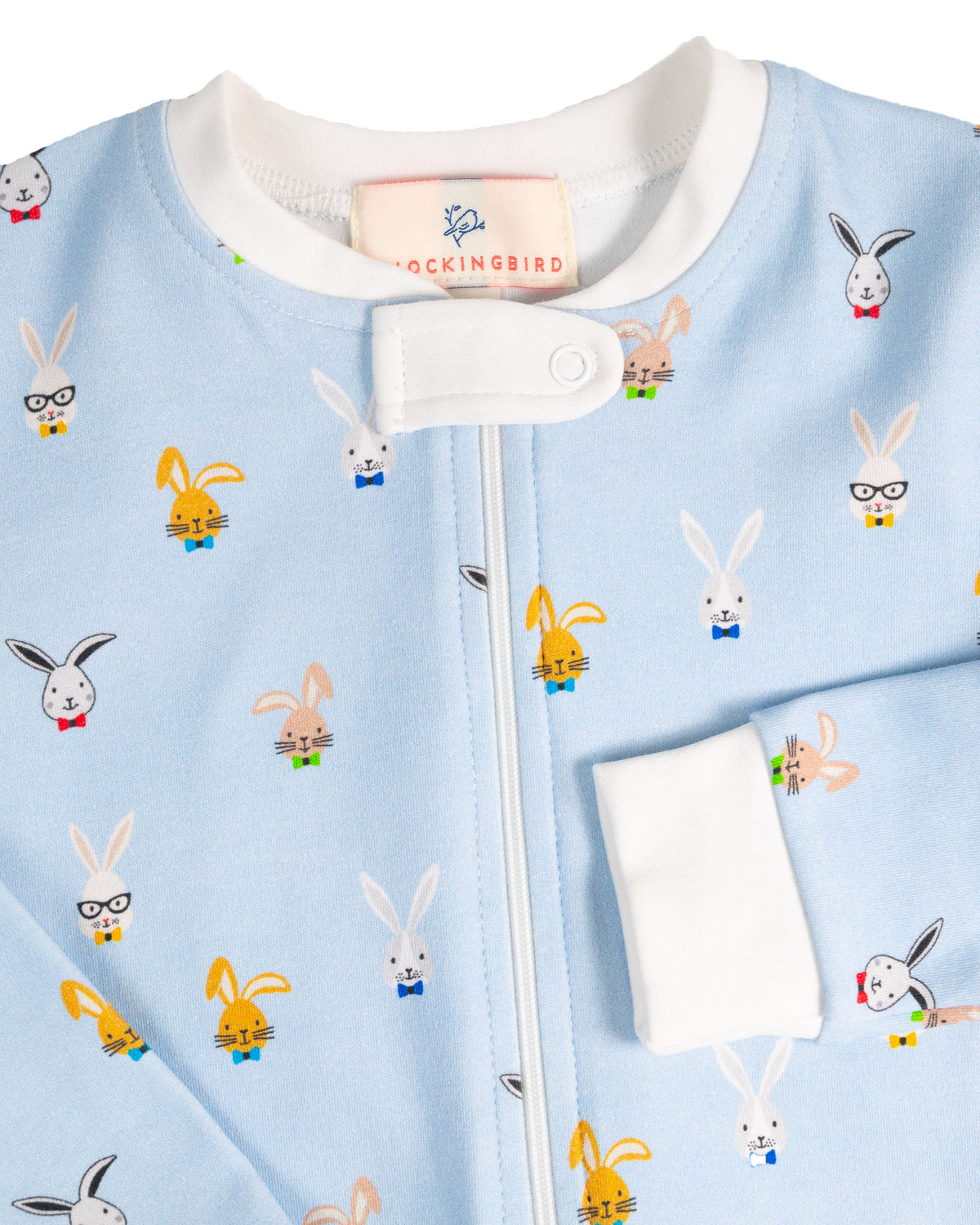 Bunny Portraits Knit Zip Up Pajamas-FINAL SALE