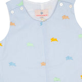 Colorful Bunnies Embroidered Shortall-FINAL SALE