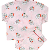 Vintage Santa Pink Button Down Pajama Set