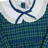 Navy Tartan Plaid Girl Bubble
