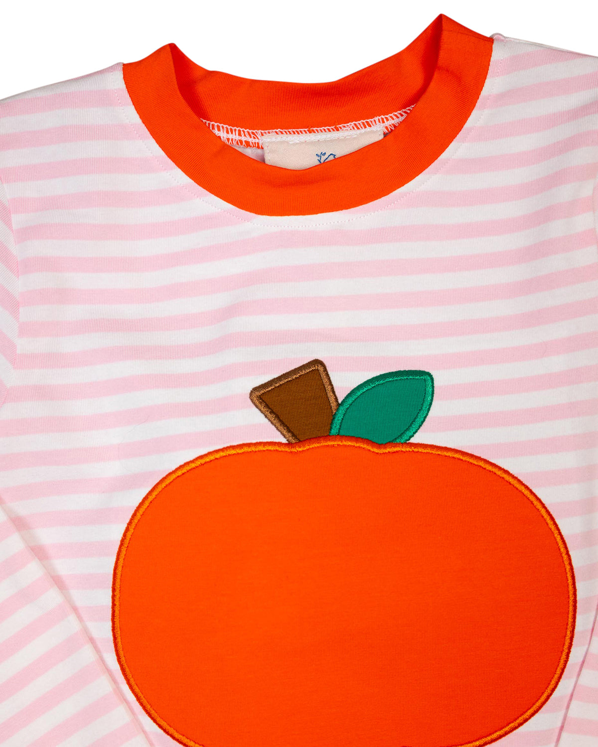 Pumpkin Applique Pink Striped Pajama Set-FINAL SALE