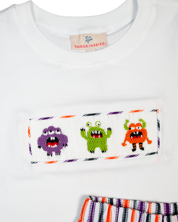 Monsters Smocked Shorts Set-FINAL SALE