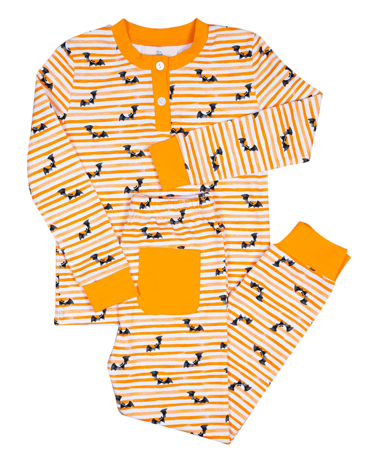 Bats Striped Watercolor Pajama Set-FINAL SALE