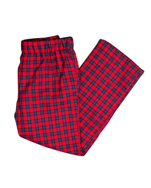 Red and Navy Tartan Plaid Pants- FINAL SALE
