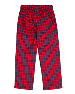Red and Navy Tartan Plaid Pants- FINAL SALE