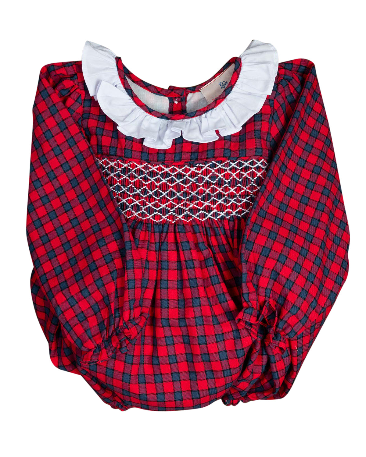Red and Navy Tartan Plaid Bubble- FINAL SALE