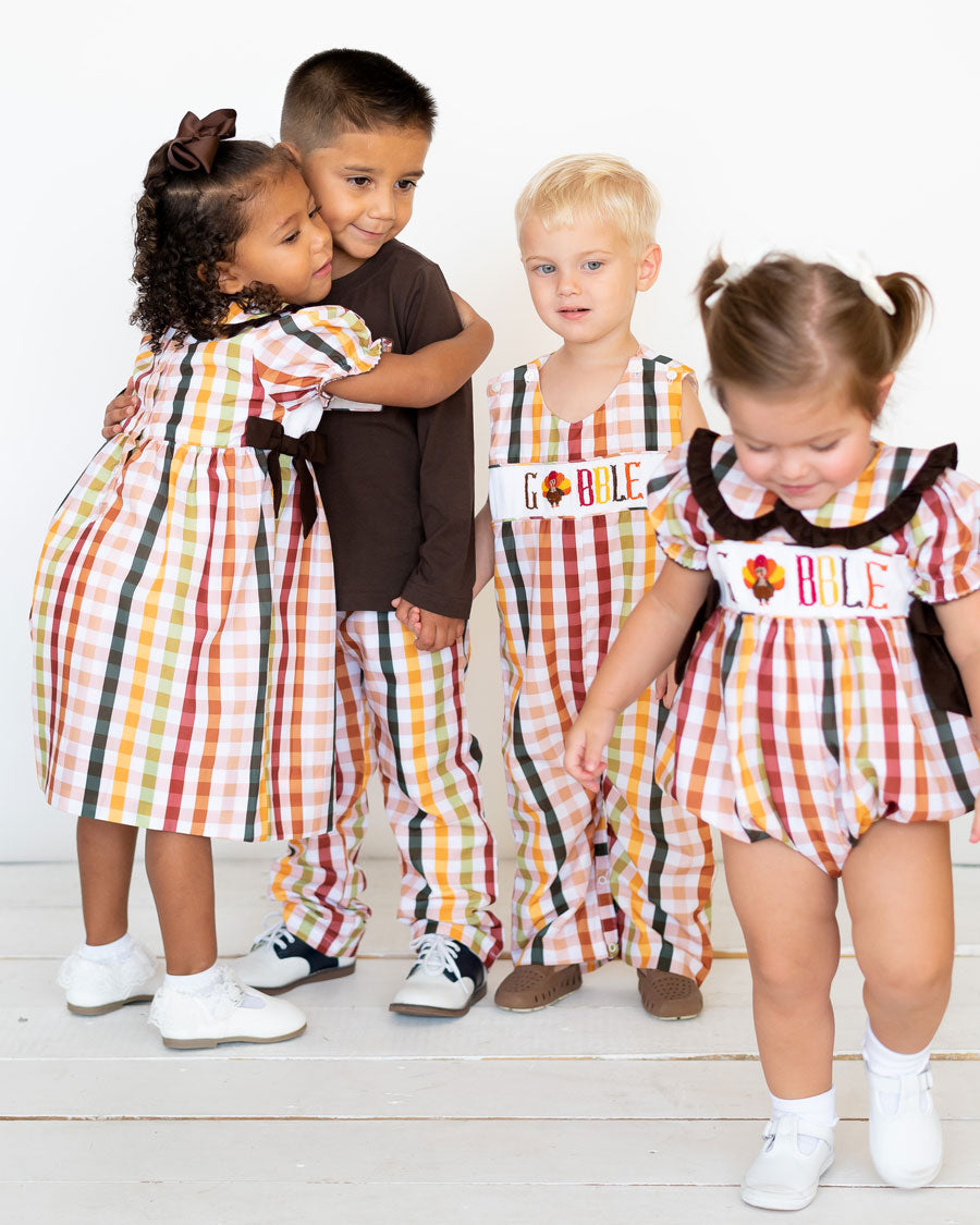 Gobble Gobble Smocked Longall- FINAL SALE