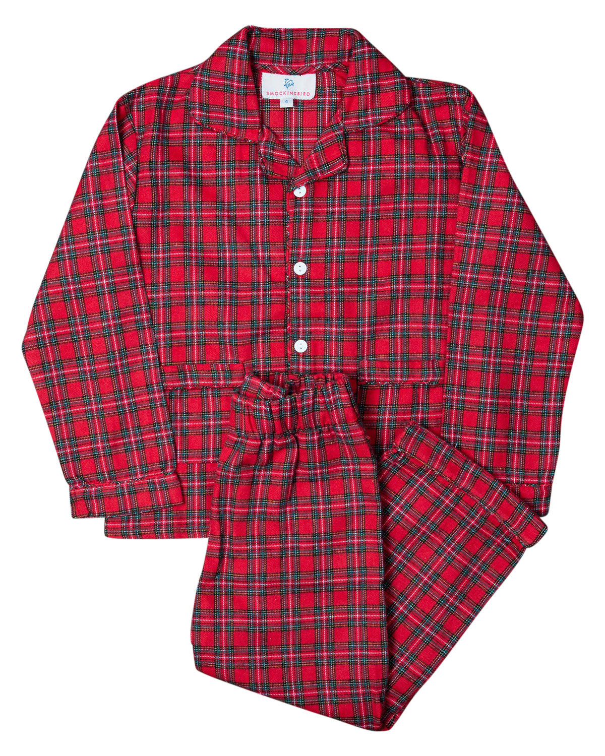 Red Tartan Plaid Loungewear for Children- FINAL SALE
