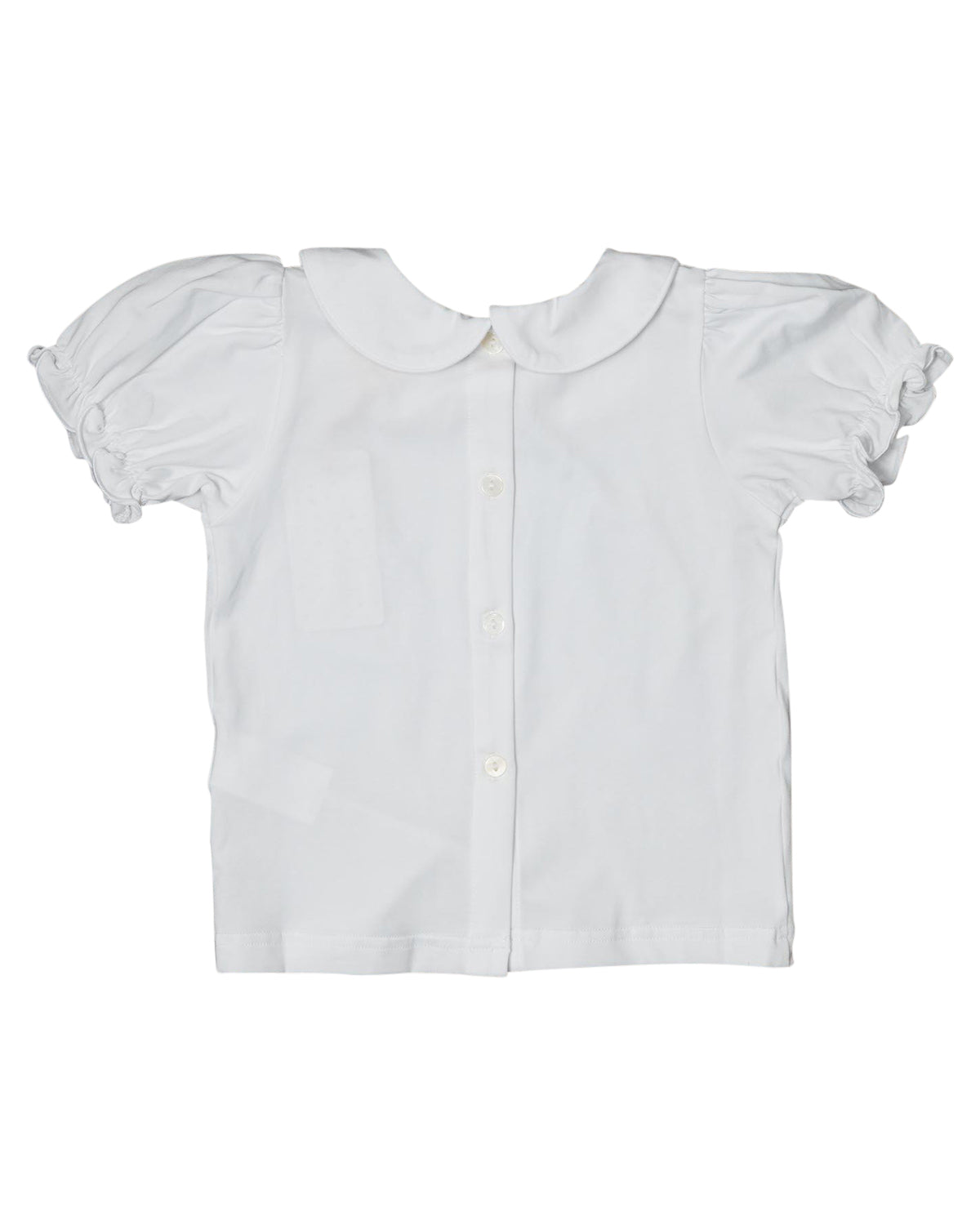 White Knit Girls Short Sleeve Shirt