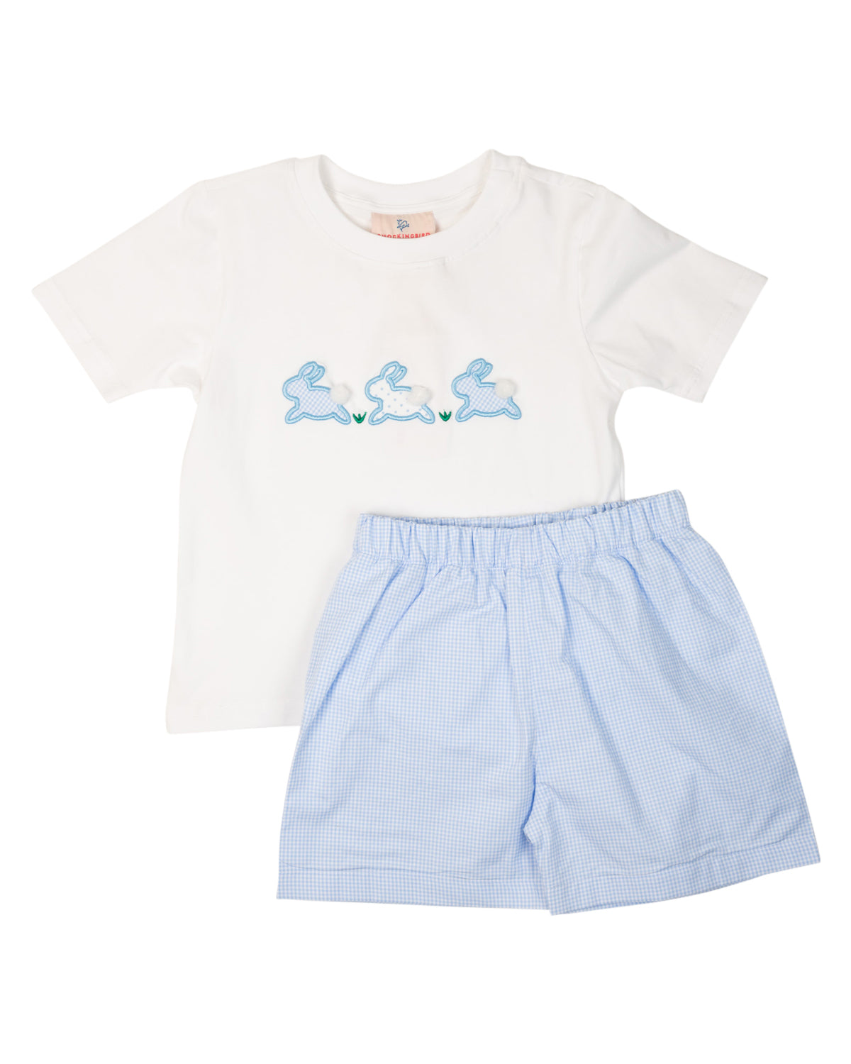 Little Hoppers Bunny Applique Shorts Set in Blue-FINAL SALE