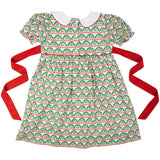 Scalloped Holiday Floral Dress
