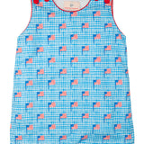 American Flag Gingham Print Shortall- FINAL SALE