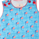 American Flag Gingham Print Shortall- FINAL SALE