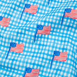 American Flag Gingham Print Shortall- FINAL SALE