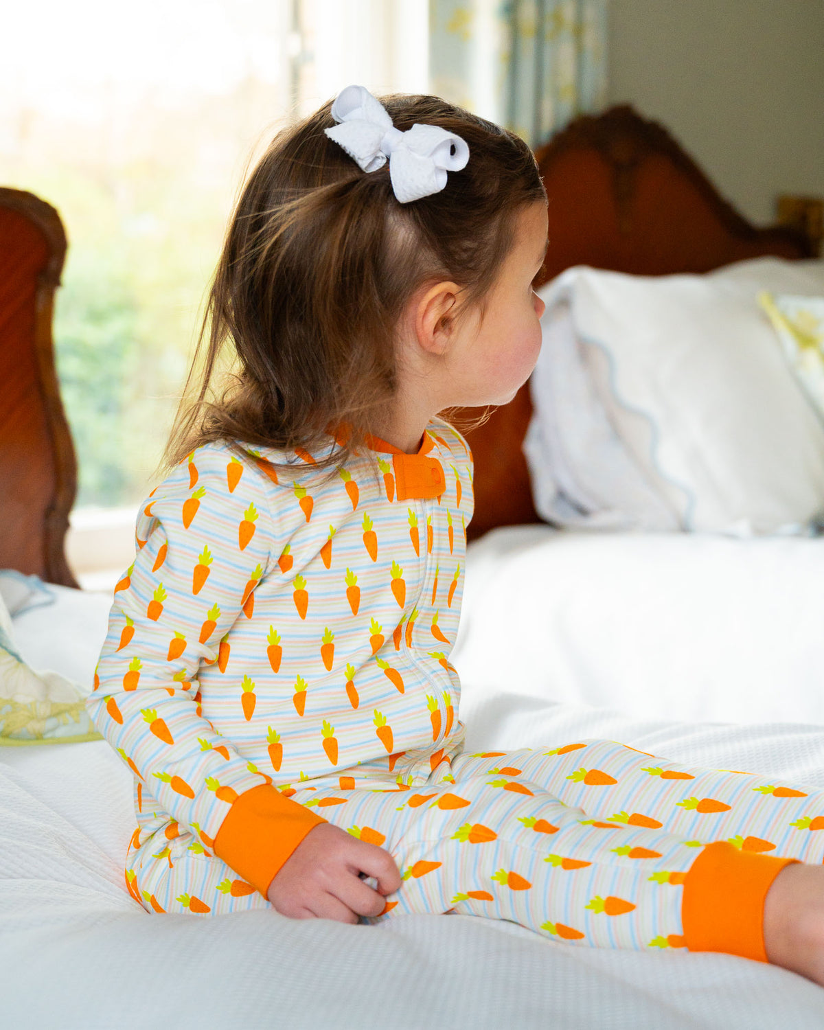 Carrots Striped Knit Zip Up Pajamas-FINAL SALE