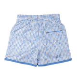 Blue Watercolor Plaid Swim Trunks-FINAL SALE
