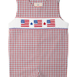 Flags Smocked Checked Shortall- FINAL SALE