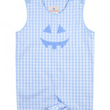 Jack-O-Lantern Applique Gingham Shortall