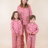 Red Striped Vintage Santa Button Down Pajama Set