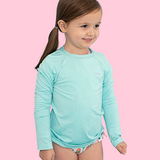 Rash Guard Long Sleeve in Mint Green- FINAL SALE