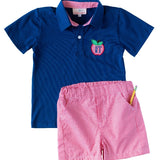 Apple Applique Shorts Set- FINAL SALE