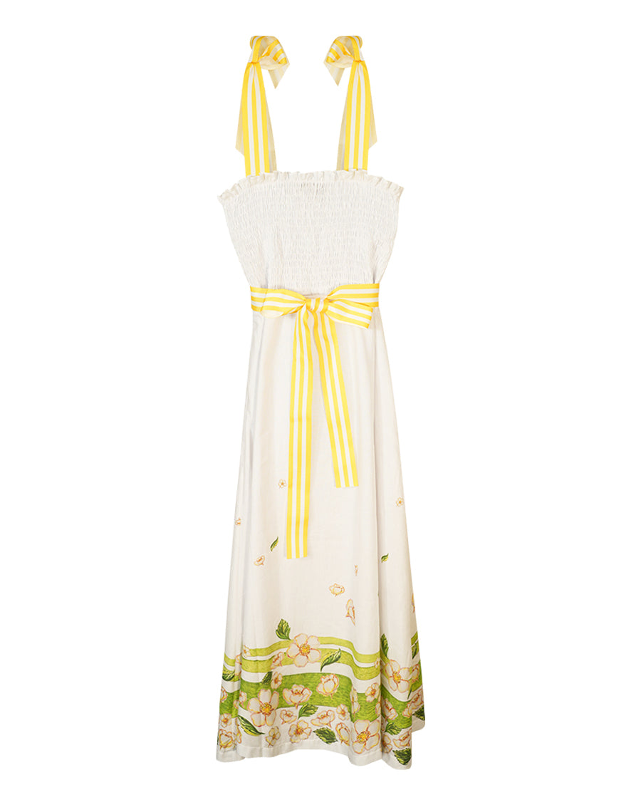 Strawberry Lemonade Shirred Ladies Dress- FINAL SALE