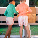 Orange Delight Striped Swim Trunks- FINAL SALE