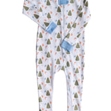 Woodland Creatures Pima Cotton Zip Up Pajamas- FINAL SALE