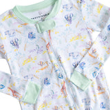 Rainbow Zoo Animals Pima Cotton Zip Up Pajamas- FINAL SALE
