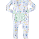 Rainbow Zoo Animals Pima Cotton Zip Up Pajamas- FINAL SALE