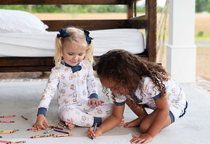 Learn Your Letters Pima Cotton Pajama Set with Ruffle Detail FINAL SALE