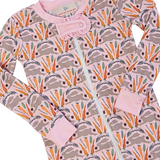 Spring Bunnies Pink Pima Cotton Zip Up Pajamas-FINAL SALE