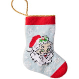 Vintage Santa Blue Bauble Stocking