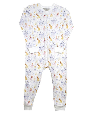 Perfect Princess Hand Painted Zip Up Pima Cotton Pajamas- FINAL SALE