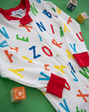 Alphabet Fun Zip Up Pajamas- FINAL SALE