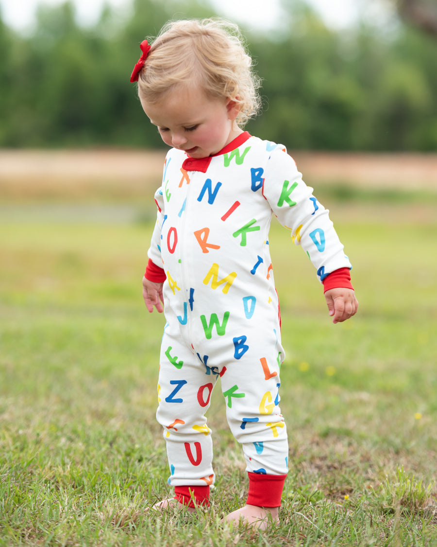 Alphabet Fun Zip Up Pajamas- FINAL SALE