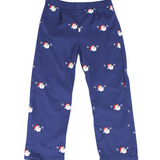Embroidered Santa Navy Pants
