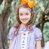 Halloween Fun Embroidered Windowpane Dress
