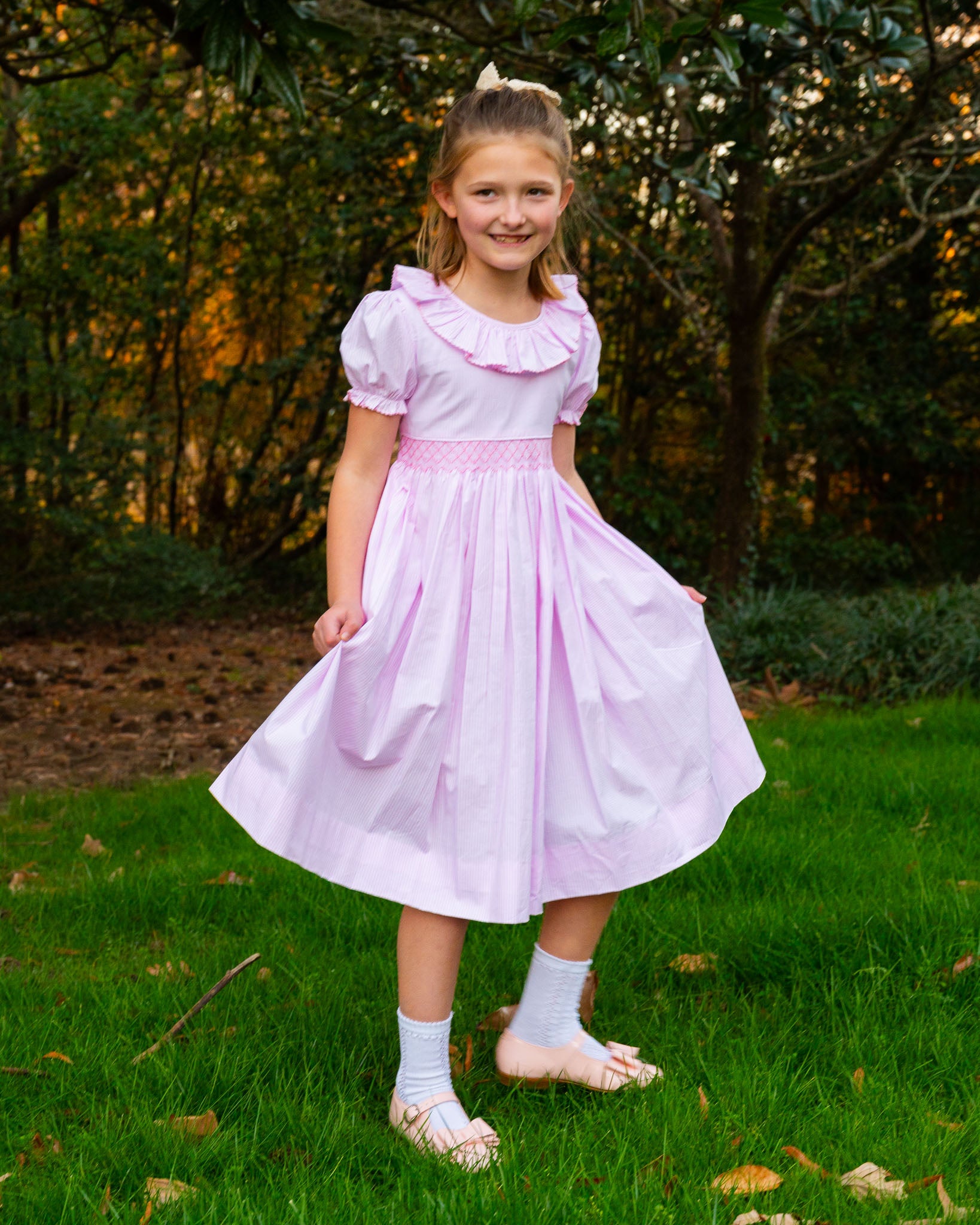 Pink Gingham Smocked Jenny