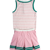Pink Striped Skirt Set