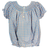 Pumpkin Plaid Smocked Bishop Bubble