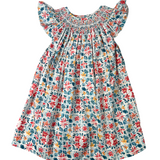 Garden Fiesta Smocked Angel Sleeve Dress